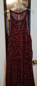 Red & Black Animal Print Dress